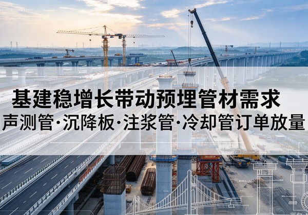 晴隆基建稳增长带动预埋监测管材需求，声测管、沉降板、注浆管订单持续放量